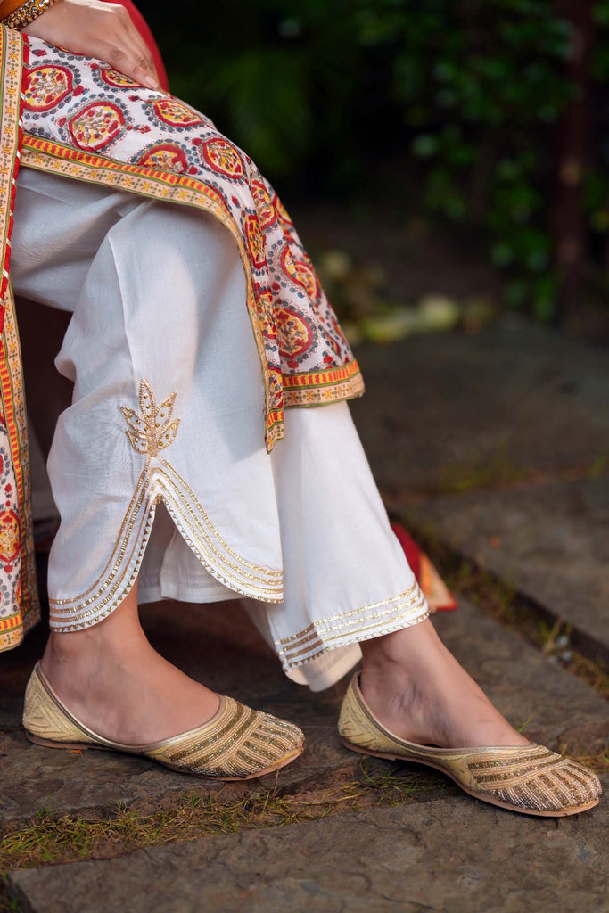 White Pants with Gota Border