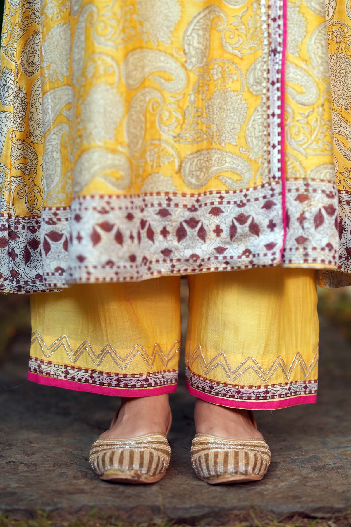 Mustard Yellow Straight Fit Cotton Pant