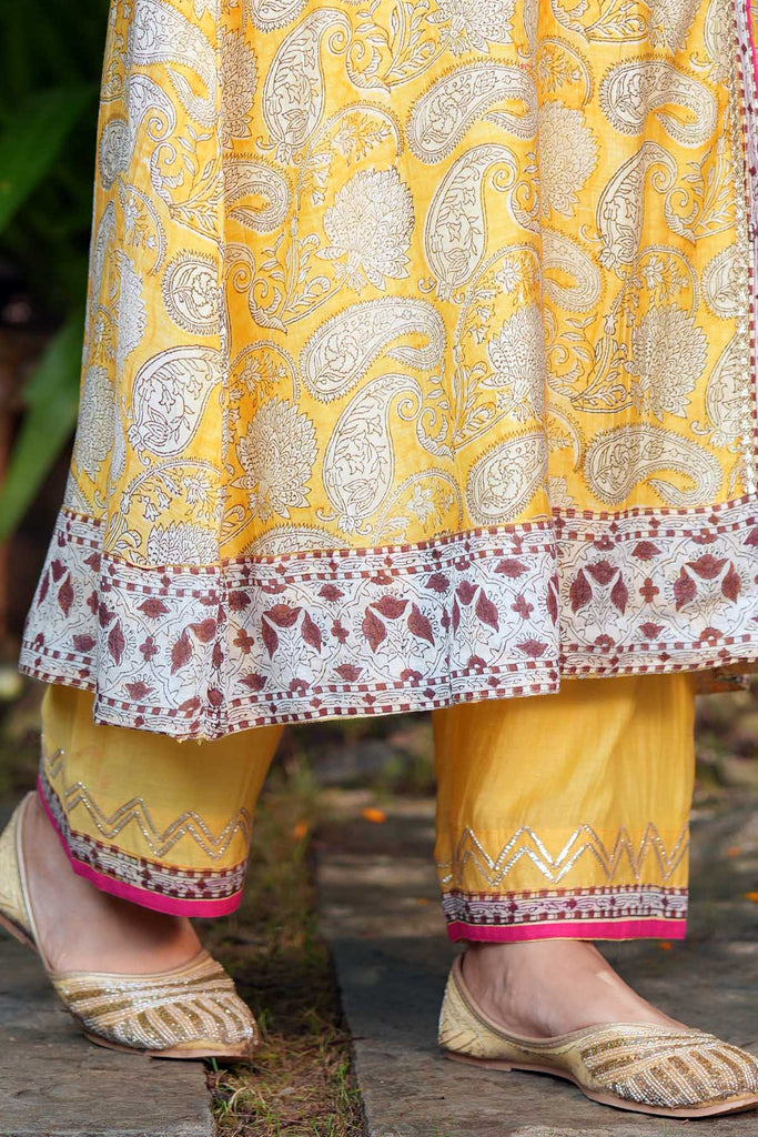 Mustard Yellow Straight Fit Cotton Pant