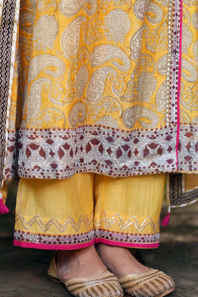 Mustard Yellow Straight Fit Cotton Pant