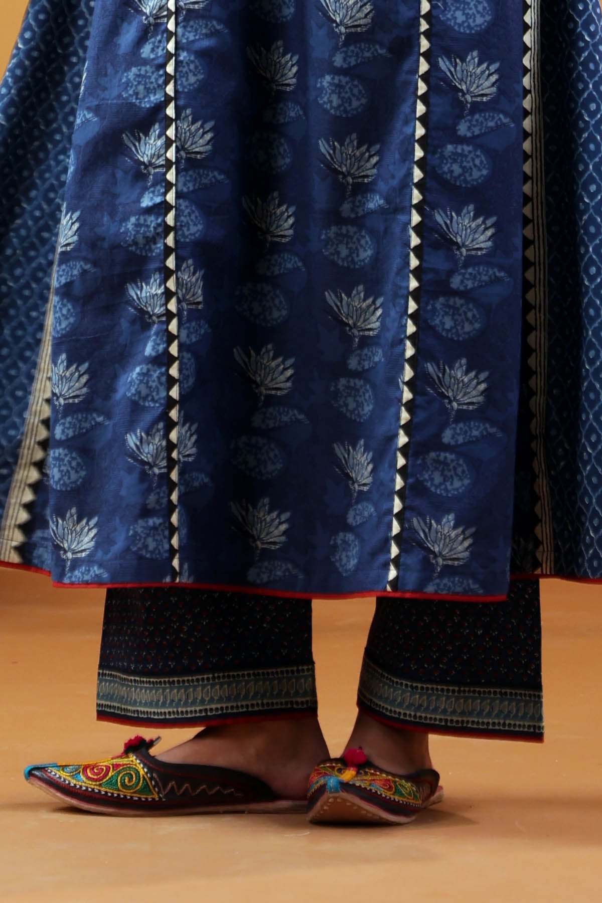 Dark Blue Straight Fit Cotton Pant