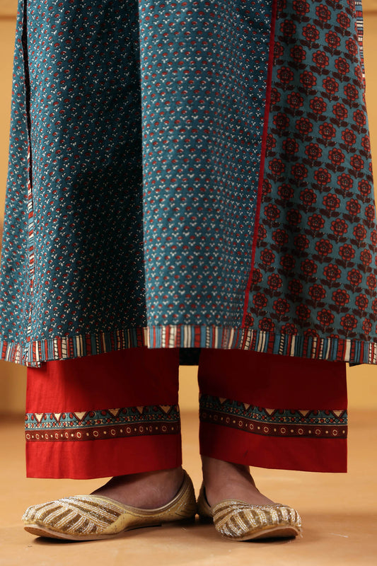 Maroon Straight Fit Cotton Pant