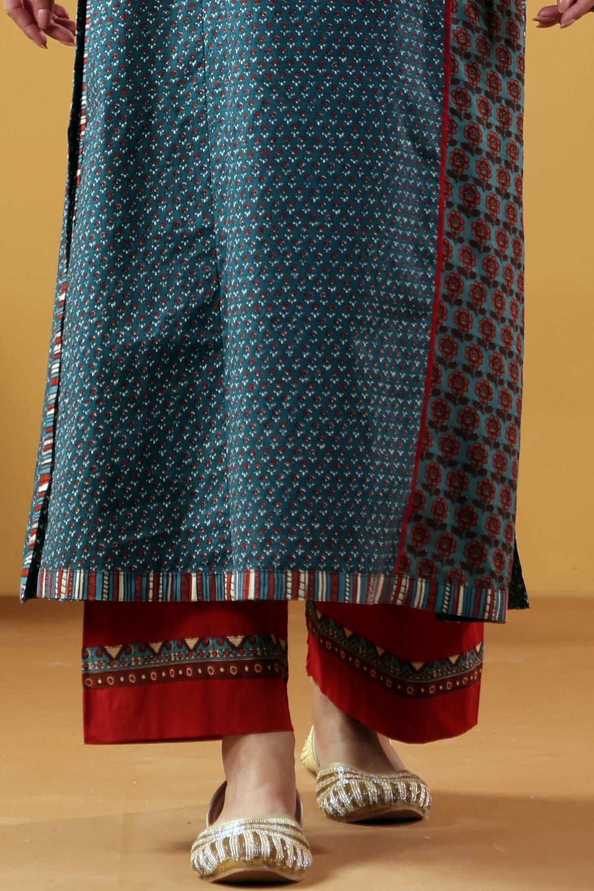 Maroon Straight Fit Cotton Pant