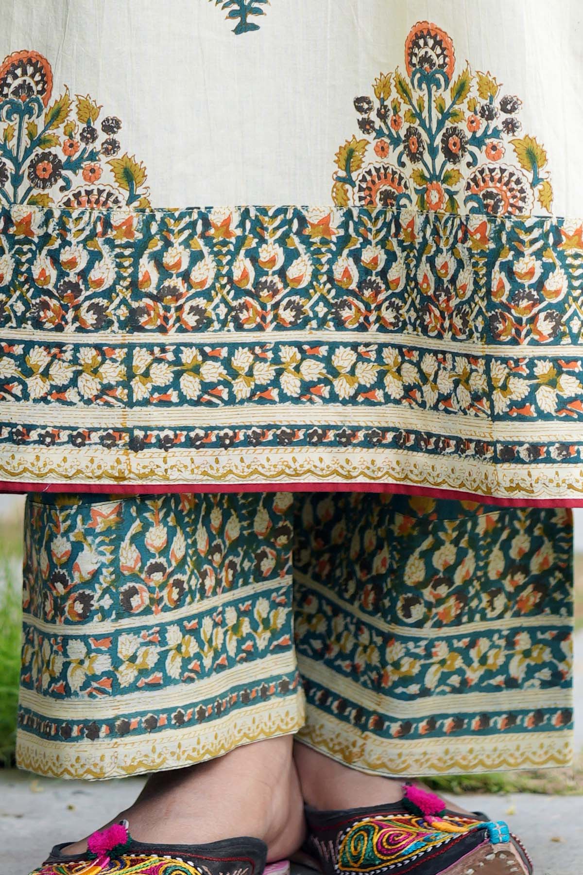 Dark Green Handblock Pants