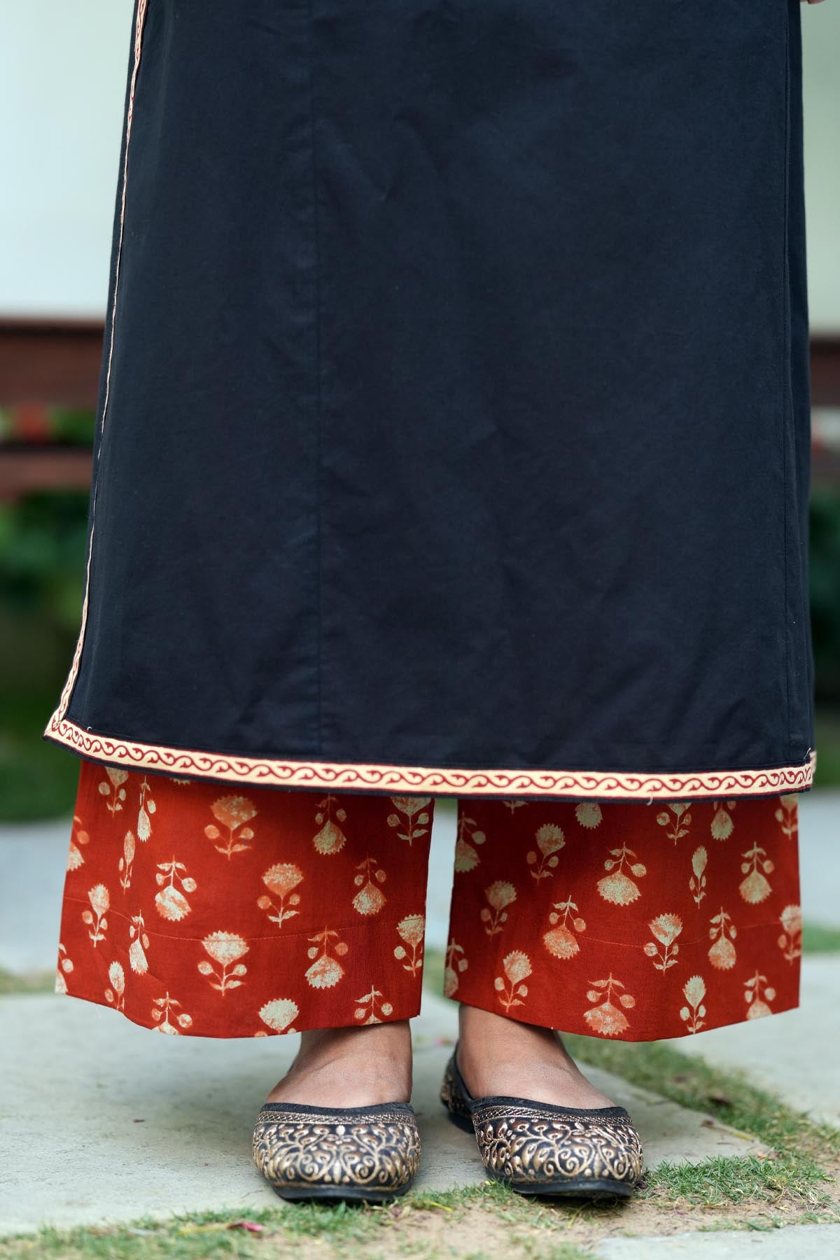 Rust Printed Cotton Pants