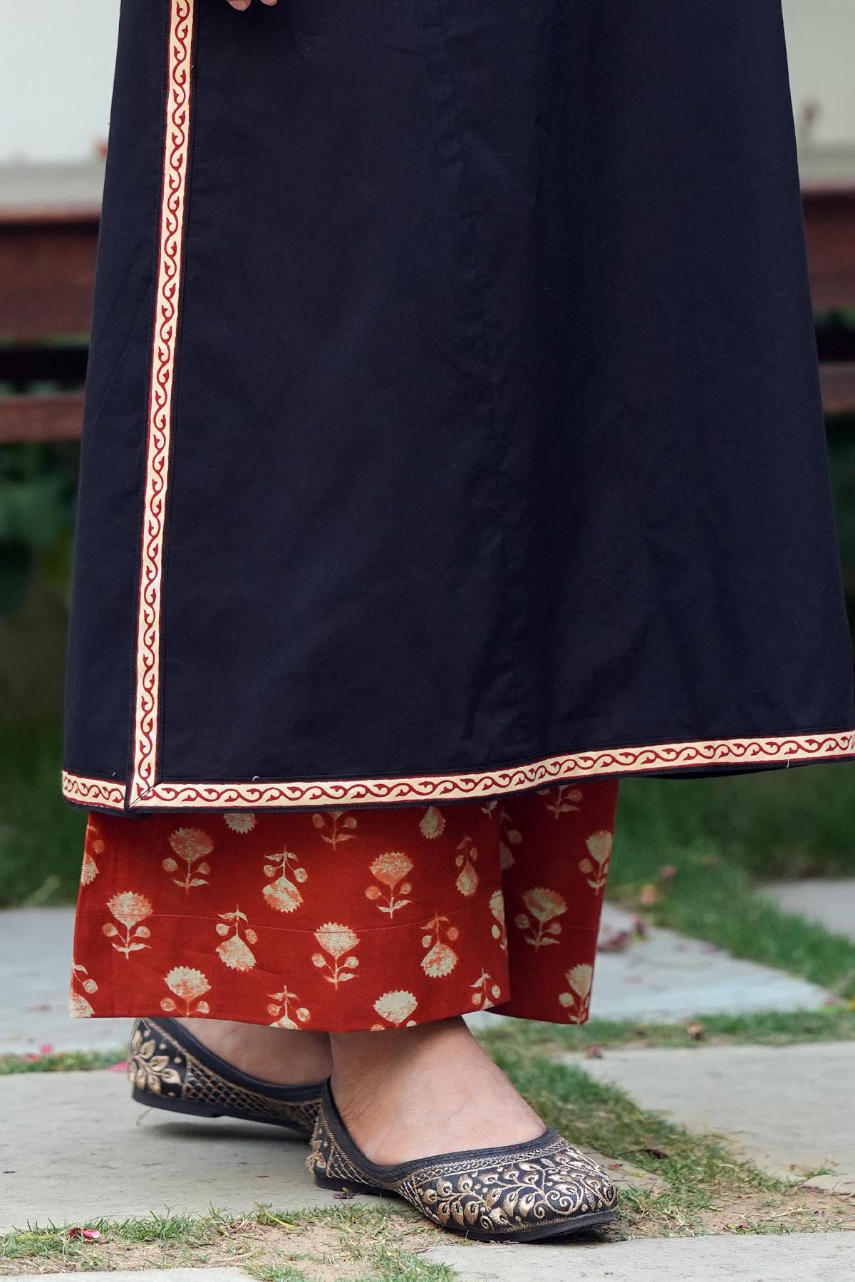 Rust Printed Cotton Pants