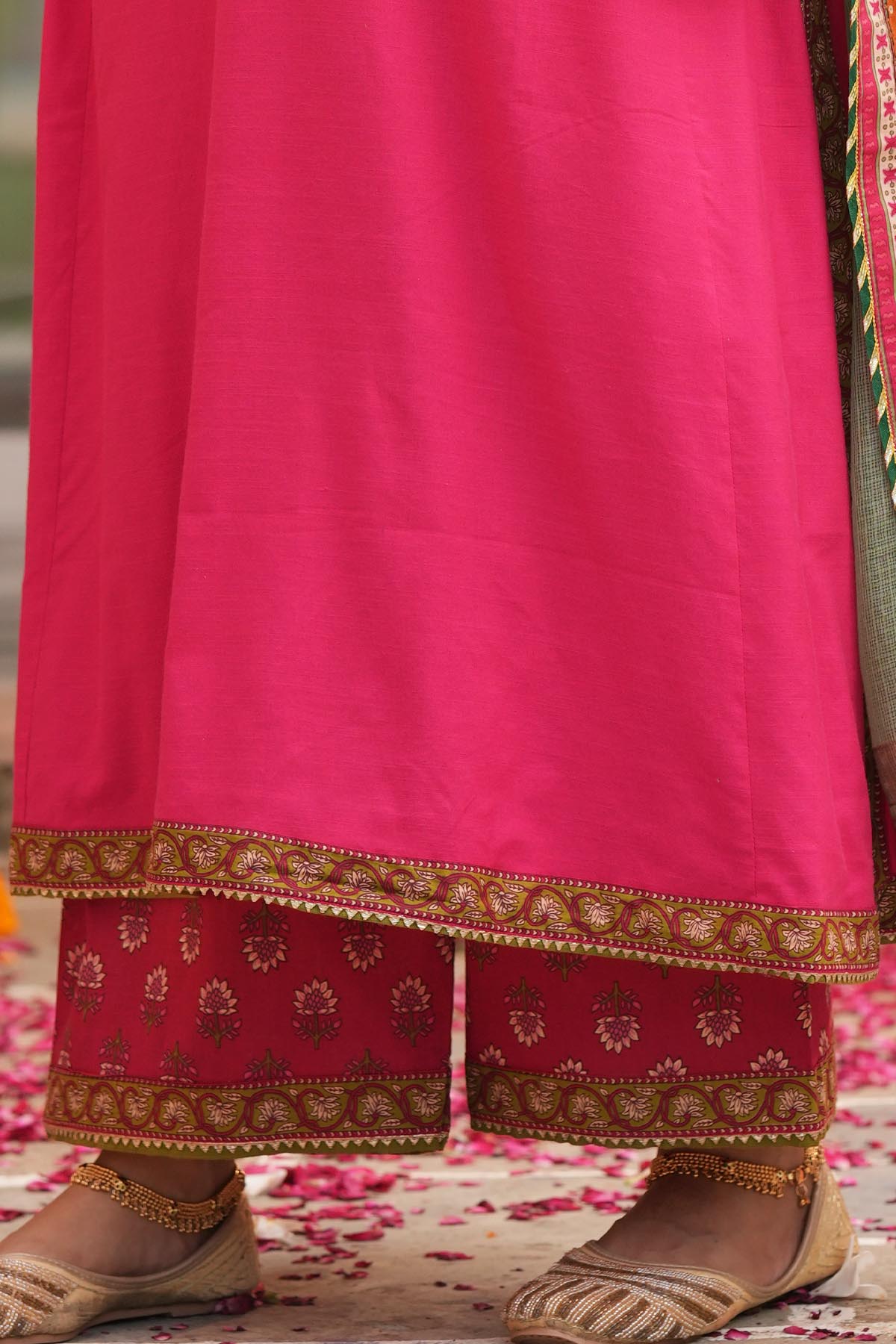 Berry Printed Cotton Straight Pant