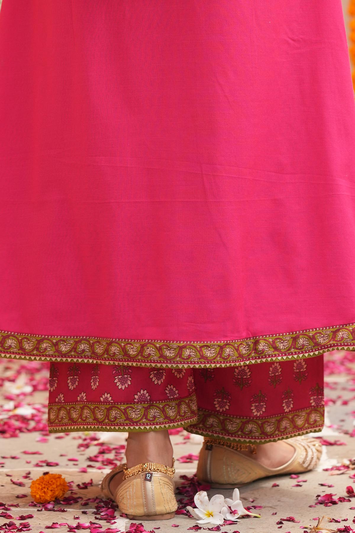 Berry Printed Cotton Straight Pant