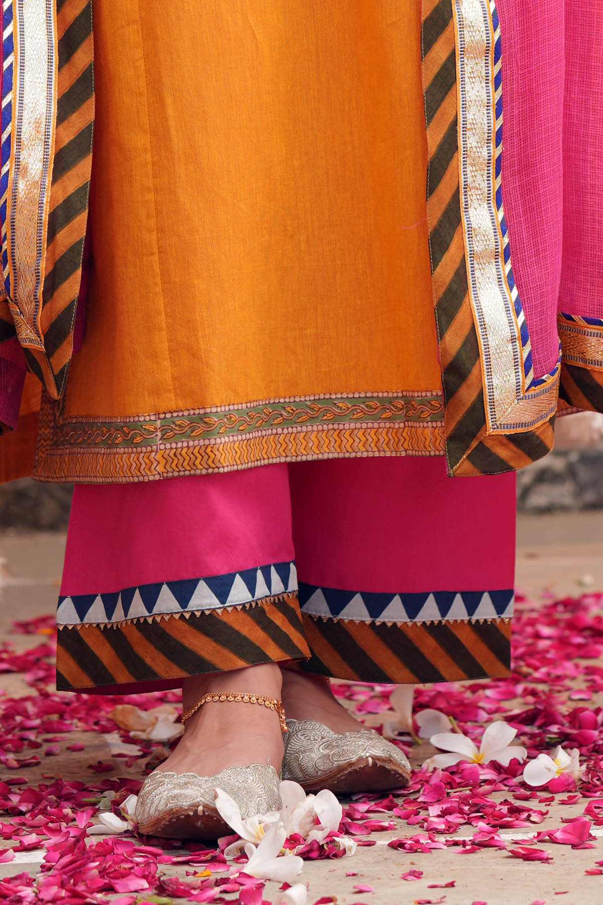 Rani Cotton Pants with Borders