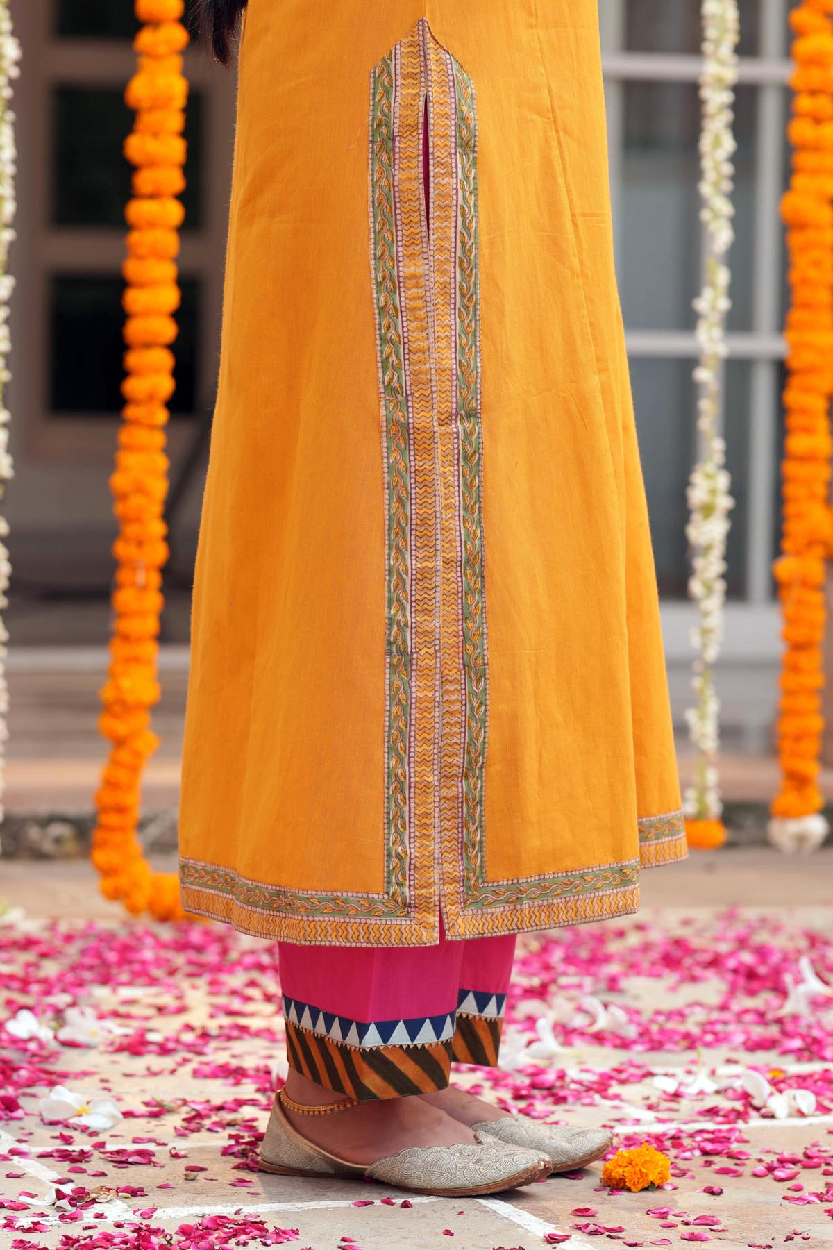 Rani Cotton Pants with Borders