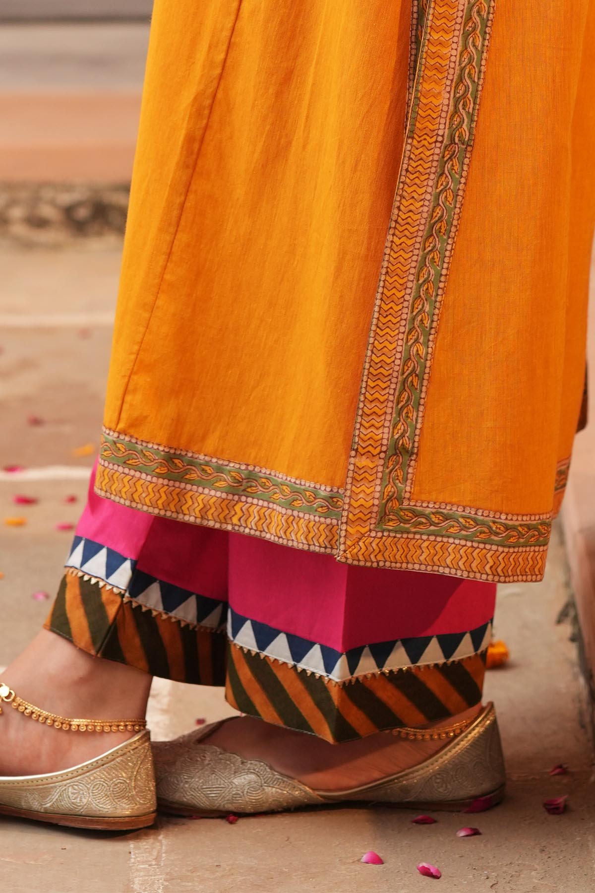 Rani Cotton Pants with Borders