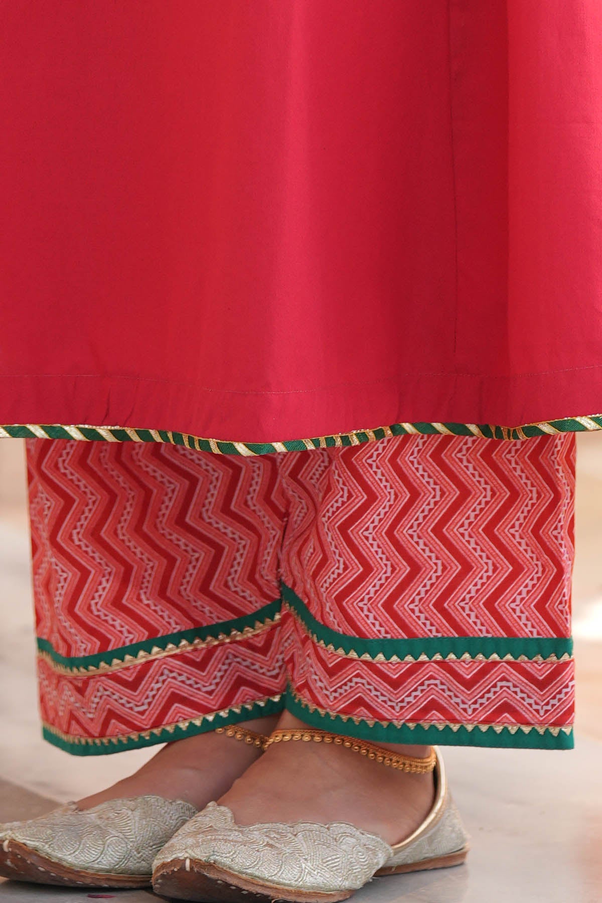 Salwar Style Chevron Printed Cotton Pants
