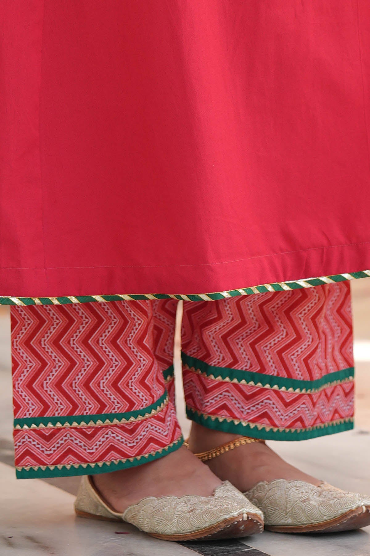 Salwar Style Chevron Printed Cotton Pants