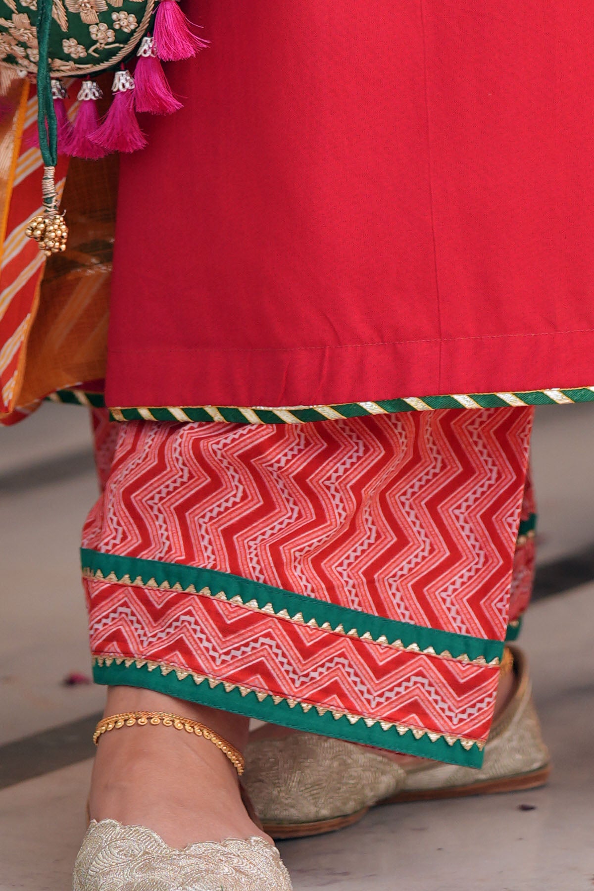 Salwar Style Chevron Printed Cotton Pants