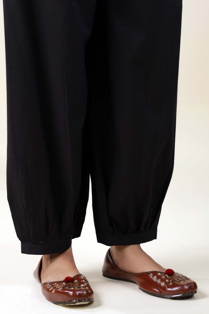 Cotton Straight Pants With Elasticated Waist In Salwar Style