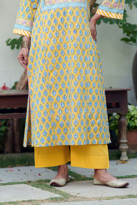 Plain Yellow Cotton Pants