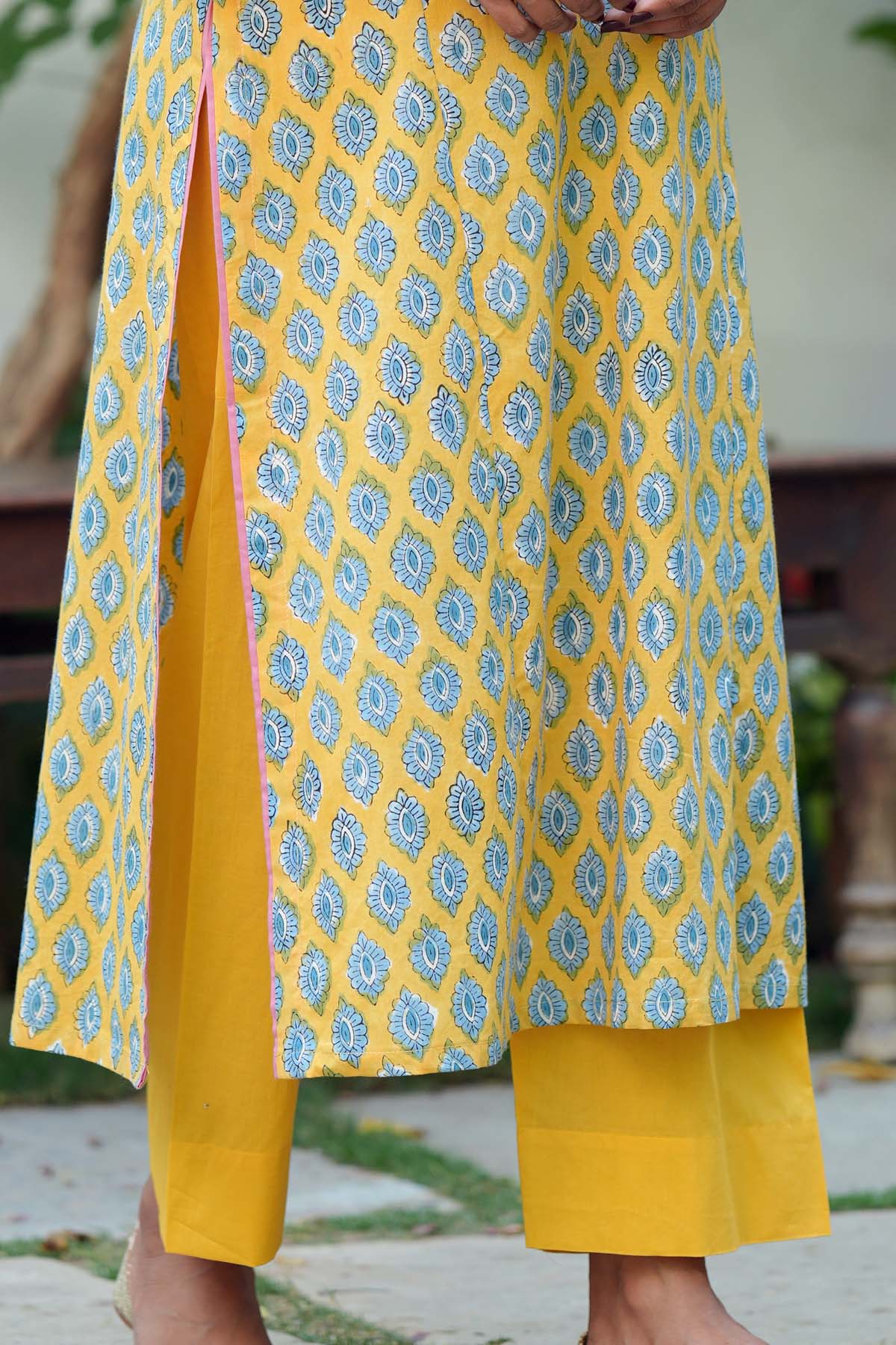 Plain Yellow Cotton Pants