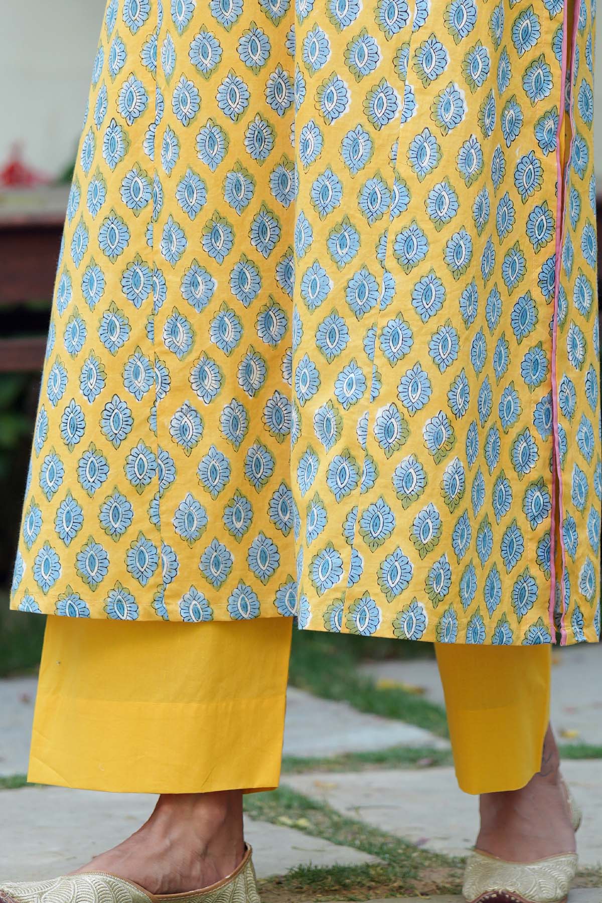 Plain Yellow Cotton Pants