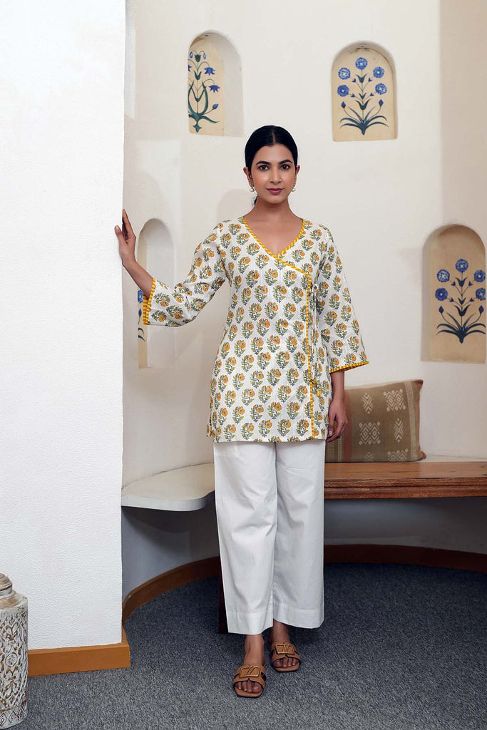 Short Length Angrakha Style Kurti
