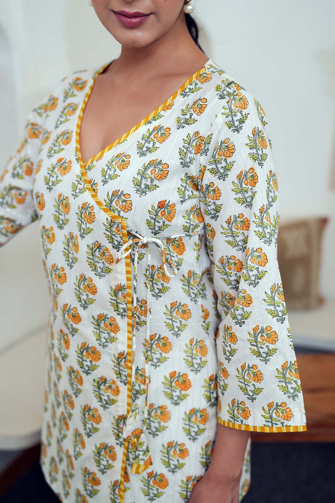Short Length Angrakha Style Kurti