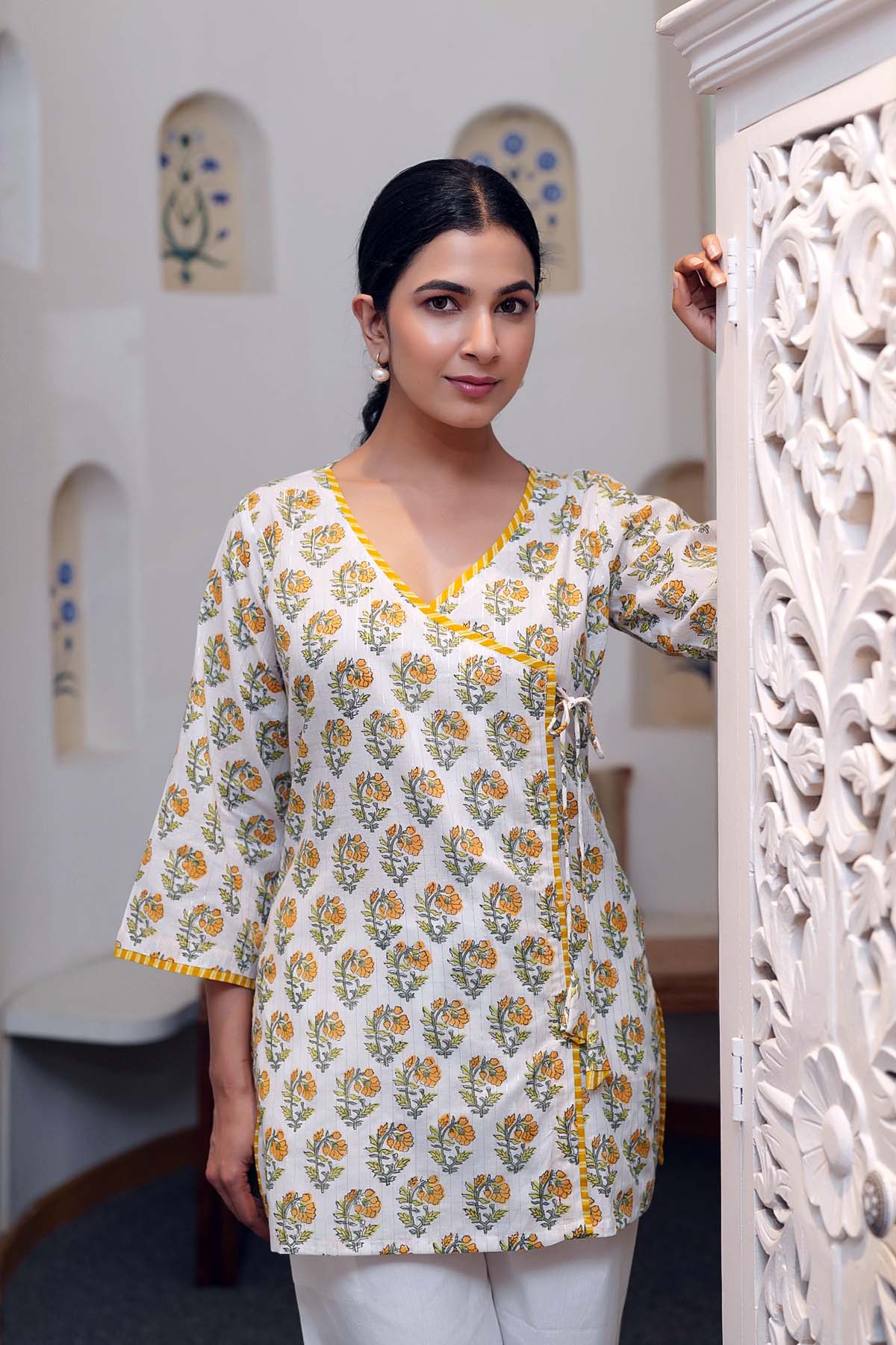 Short Length Angrakha Style Kurti