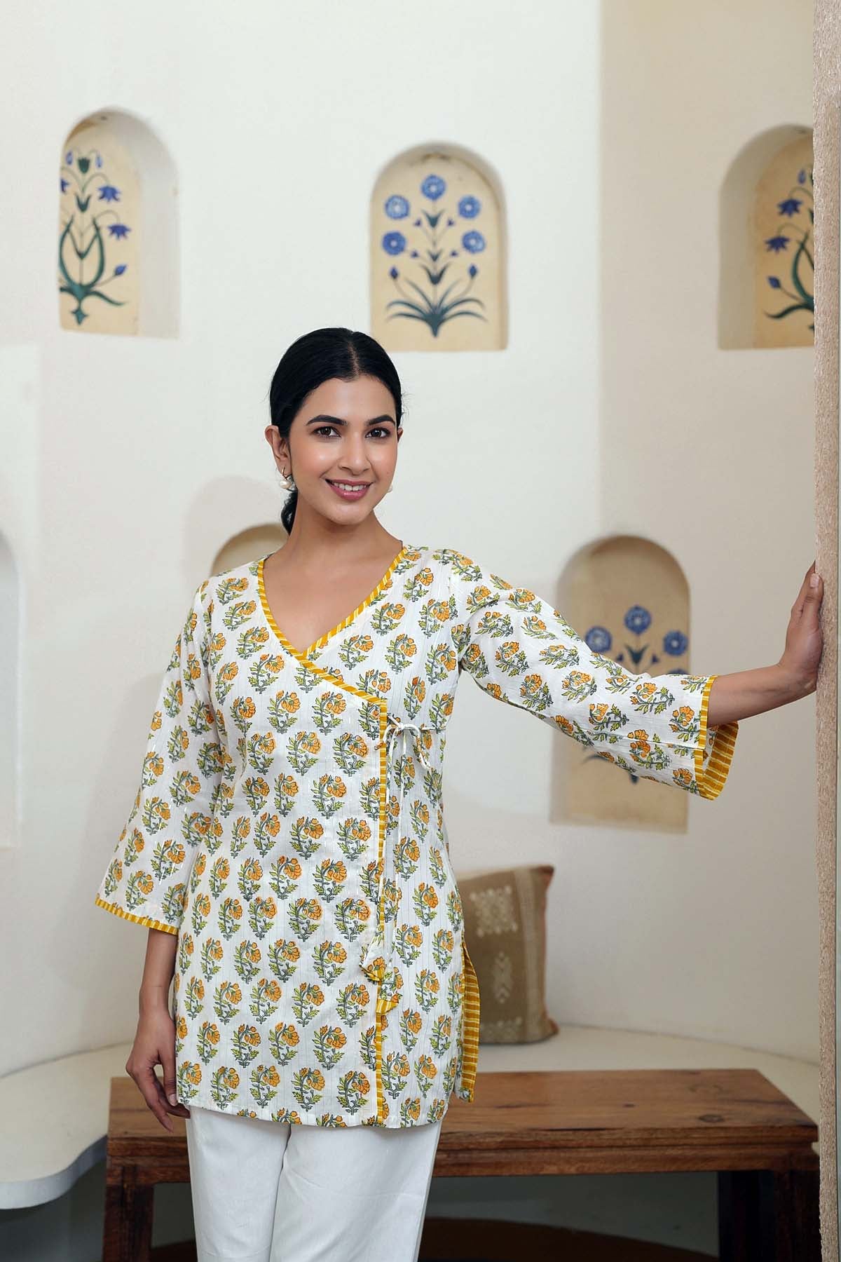 Short Length Angrakha Style Kurti