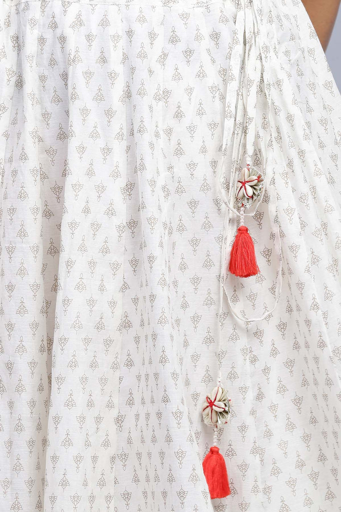 Cotton Printed Maxi Flared Skirt