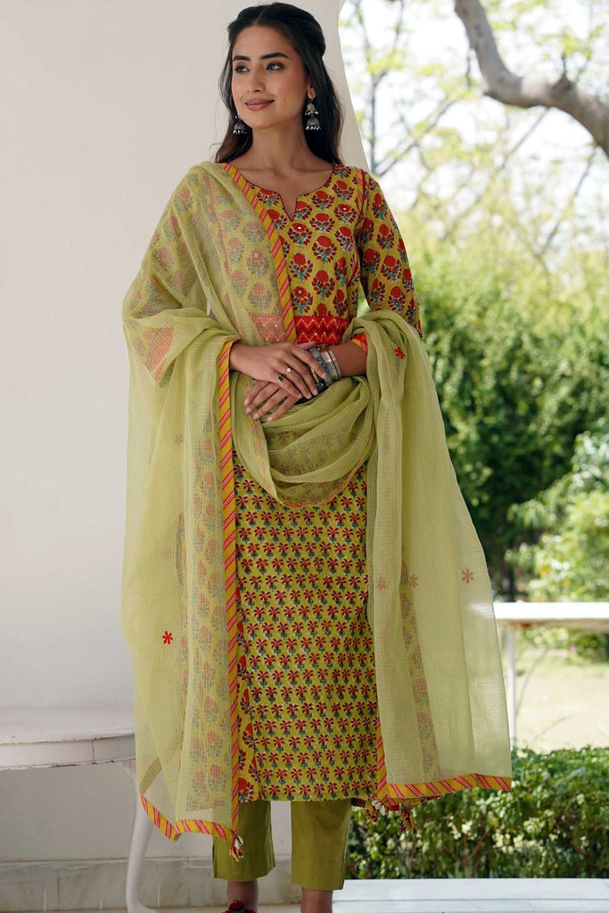 Mehndi Color Kotadoriya Dupatta