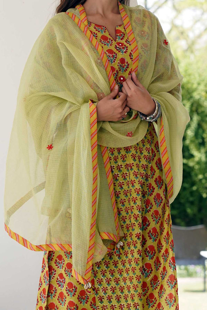 Mehndi Color Kotadoriya Dupatta