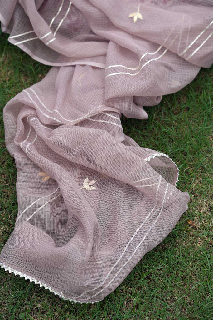 Beige Color Kotadoriya Dupatta With Gota Work