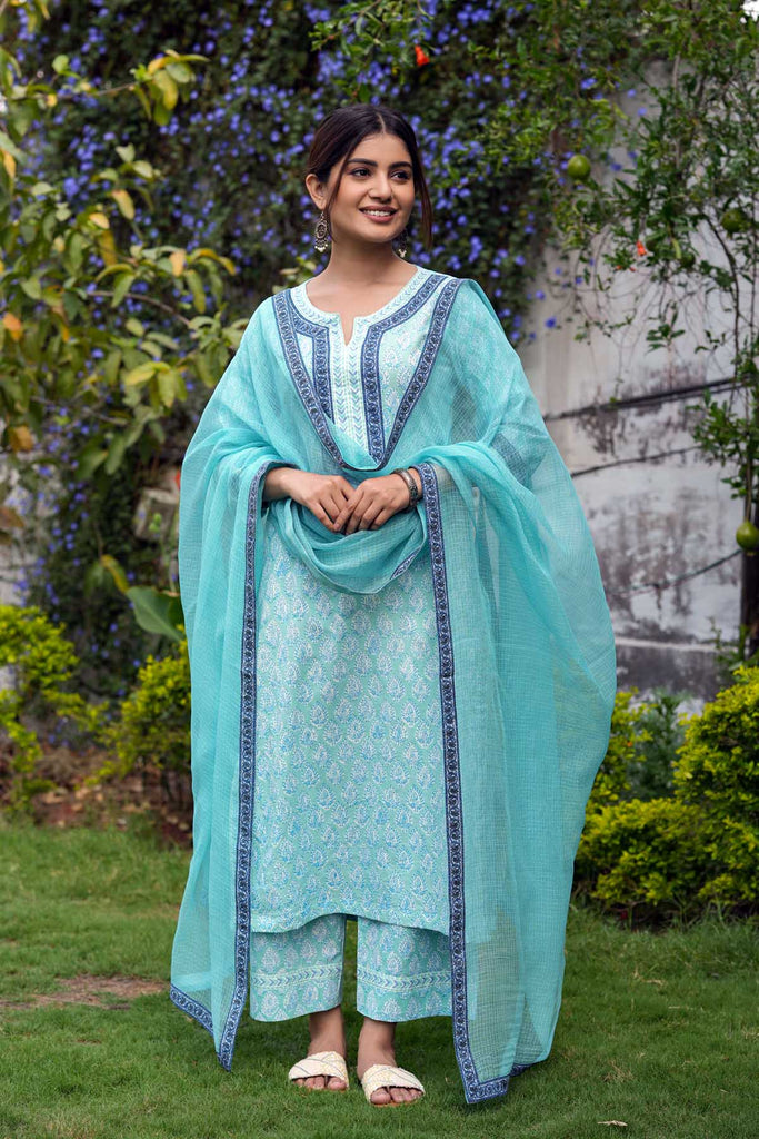 Turquoise Blue Kotadoriya Dupatta