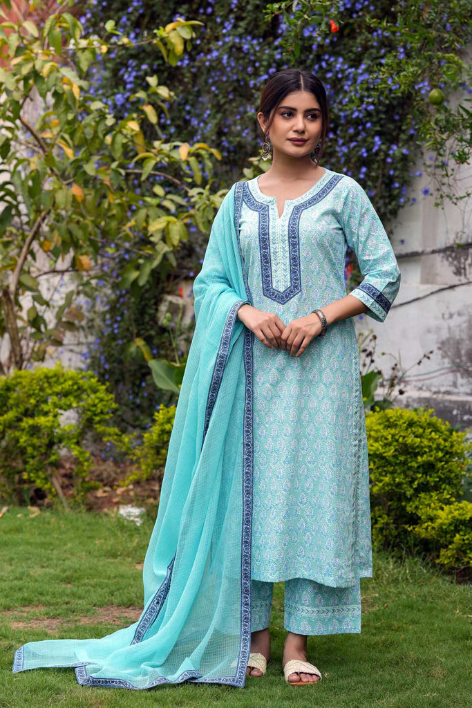 Turquoise Blue Kotadoriya Dupatta