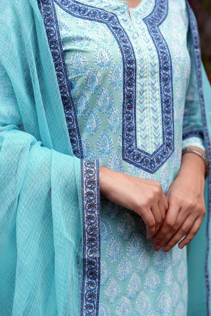 Turquoise Blue Kotadoriya Dupatta