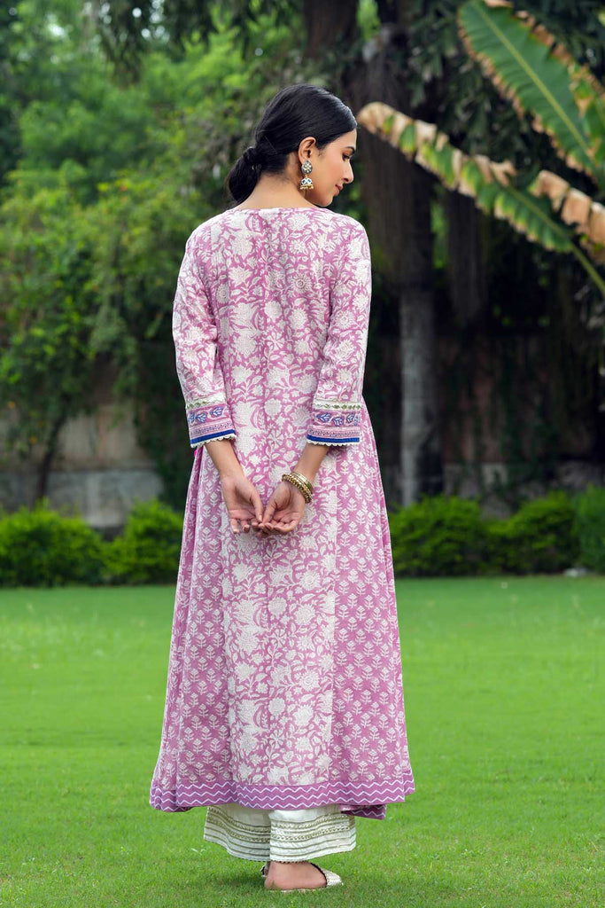 Light Purple A-Line Kalidaar Kurta