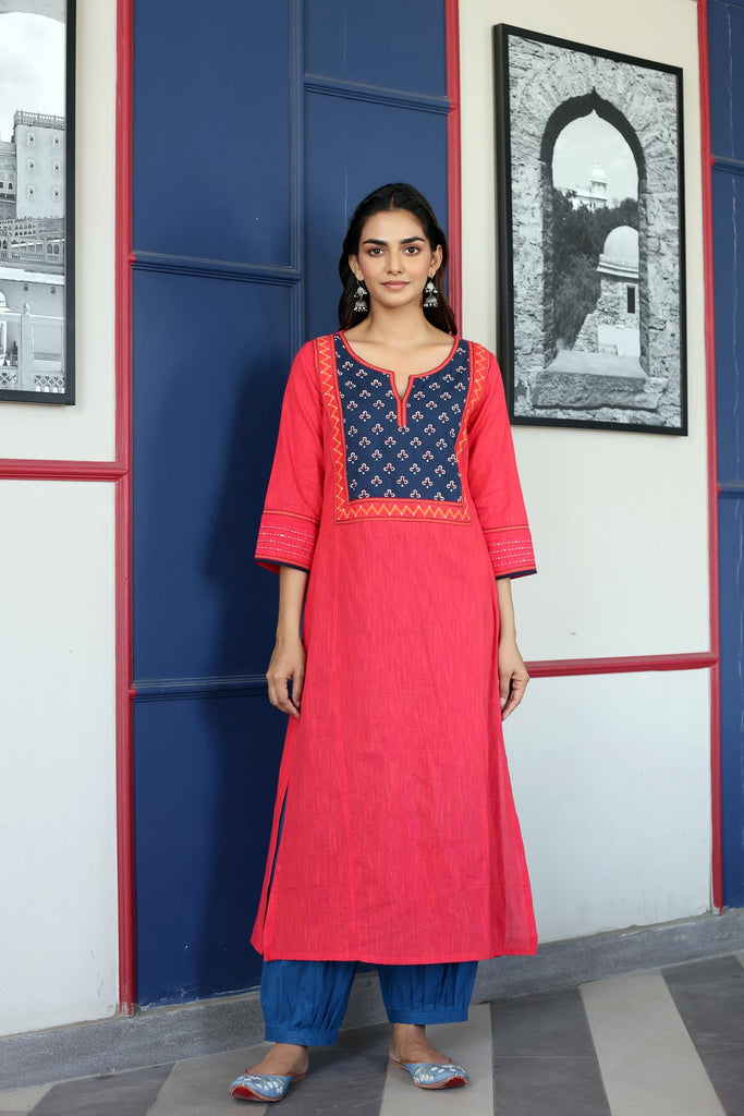 A-Line Kurta In Handloom Cotton