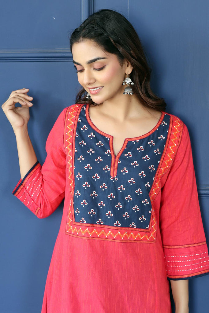 A-Line Kurta In Handloom Cotton