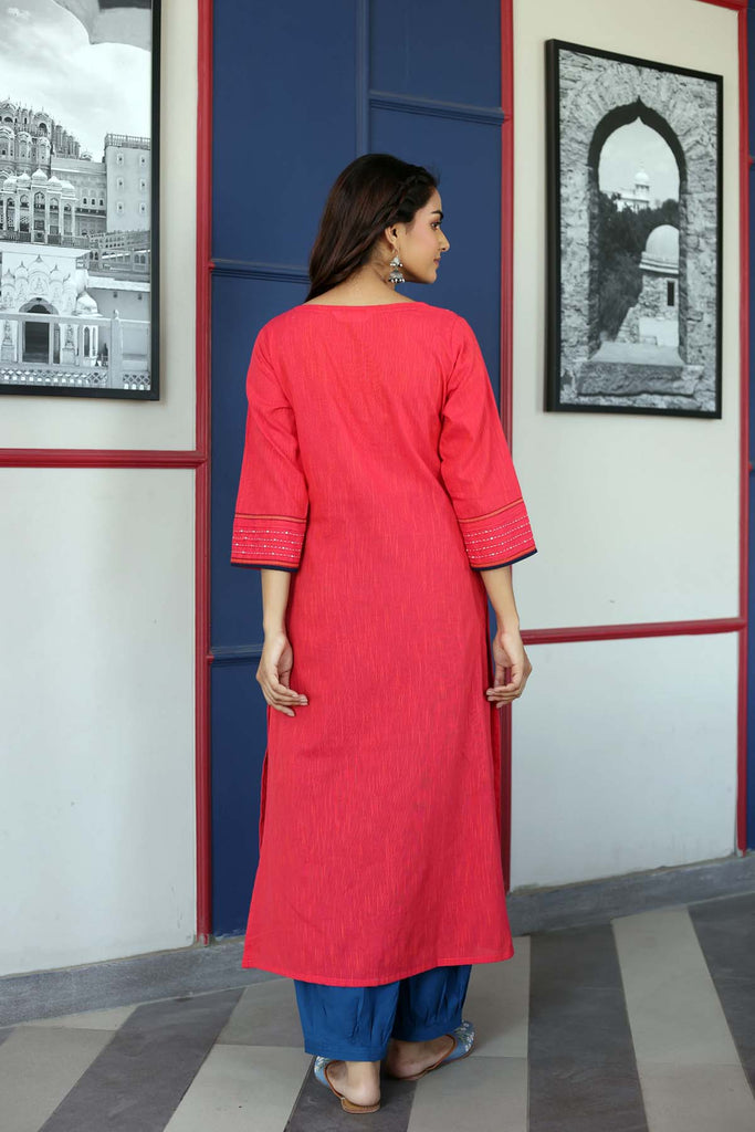 A-Line Kurta In Handloom Cotton