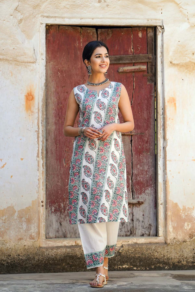 Sky blue kurta-pant set - set of three by Gulaal | The Secret Label