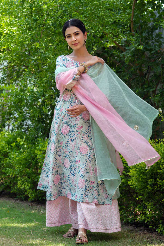 Straight Fit Kurta/Palazzo Set