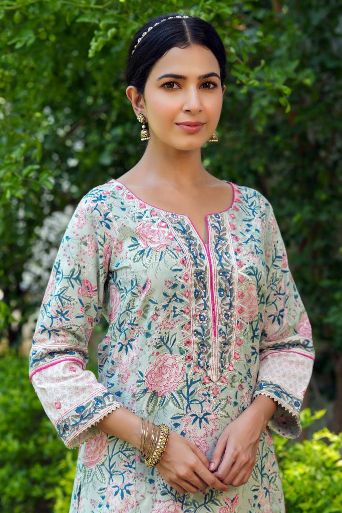 Straight Fit Kurta/Palazzo Set