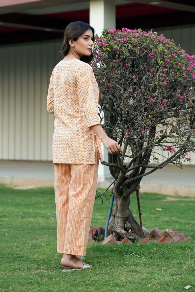 Light Orange Cotton Loungewear Set