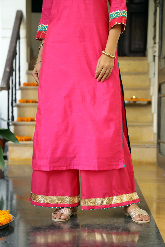 Lehariya Printed Kurti In Pink Color