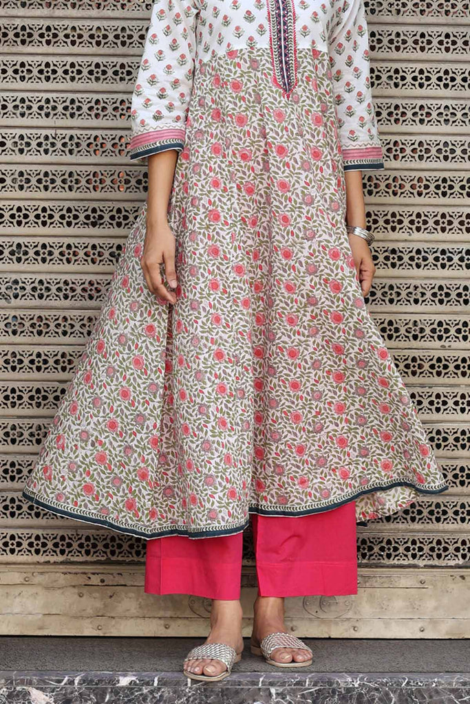 Deep Gajari Straight Pants With Elasticated Waist