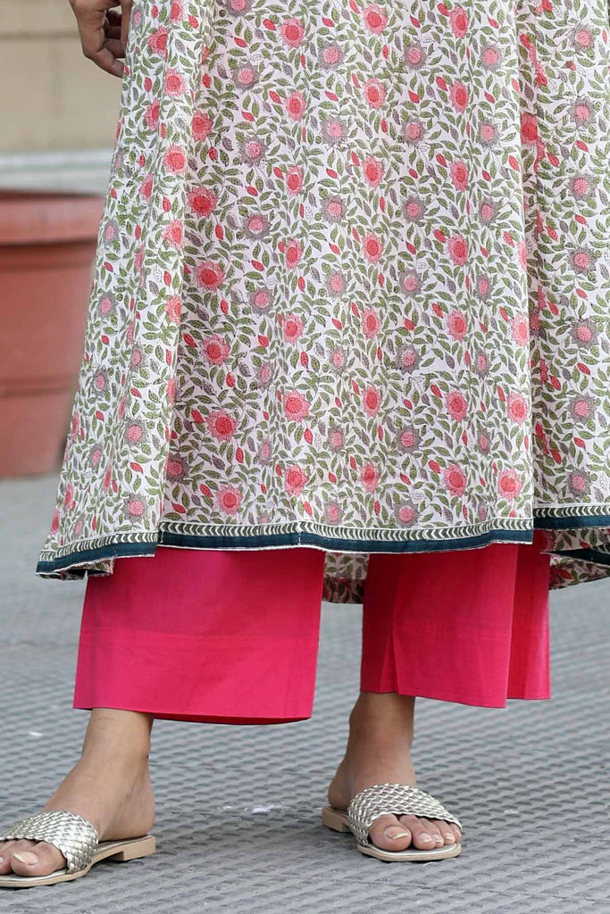Deep Gajari Straight Pants With Elasticated Waist