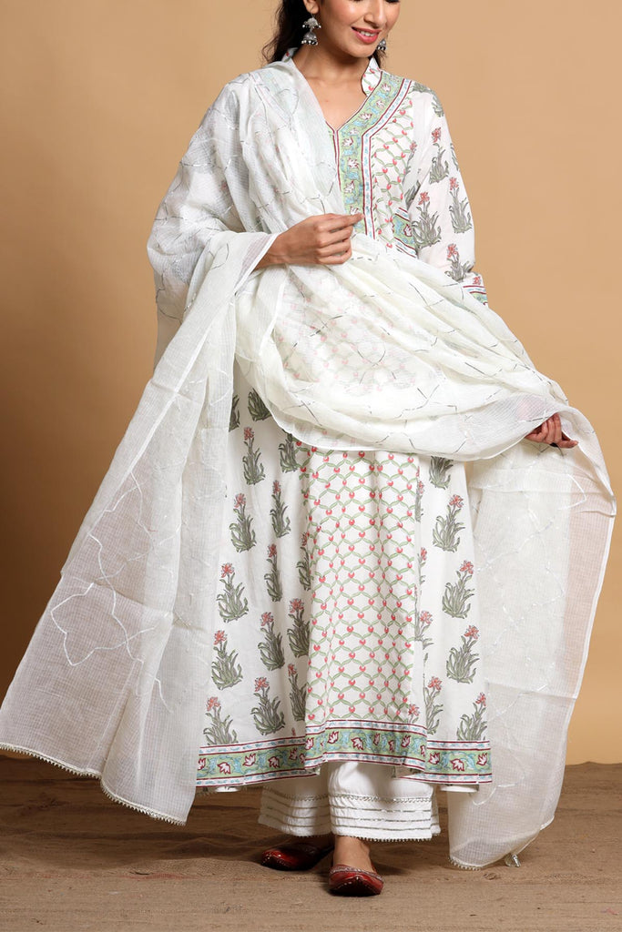 White kotadoriya dupatta with Gota work