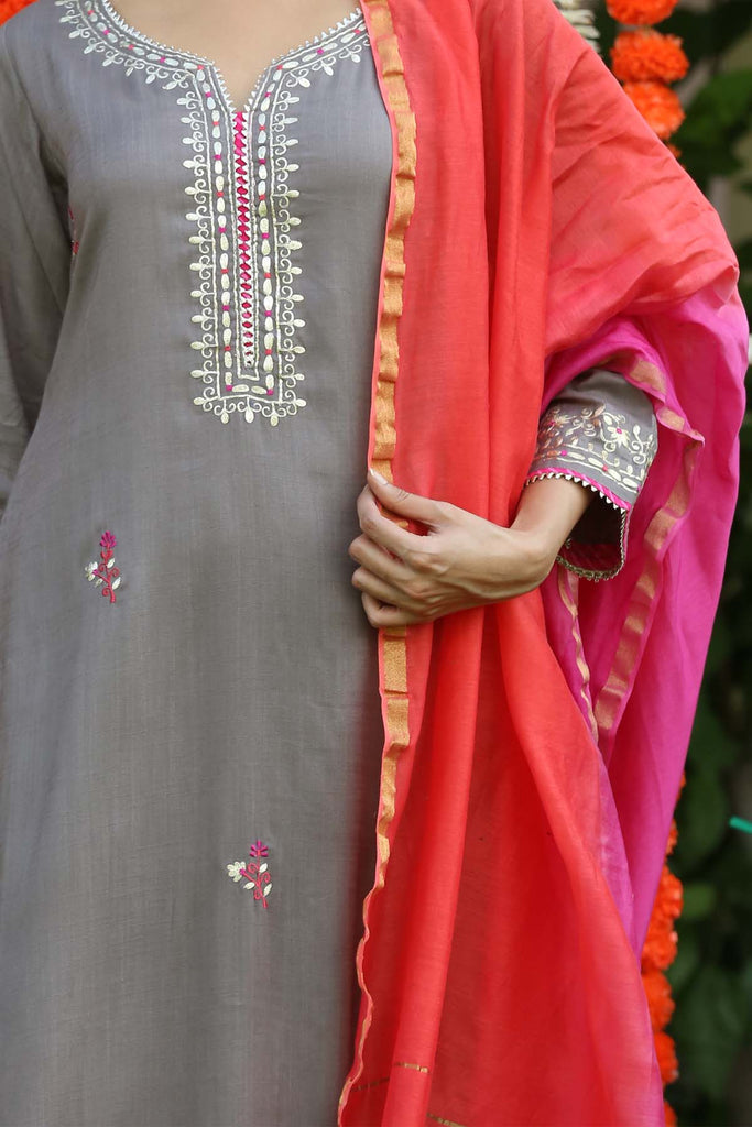Shaded chanderi dupatta