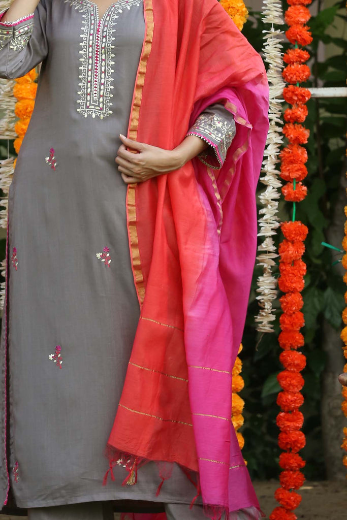 Shaded chanderi dupatta