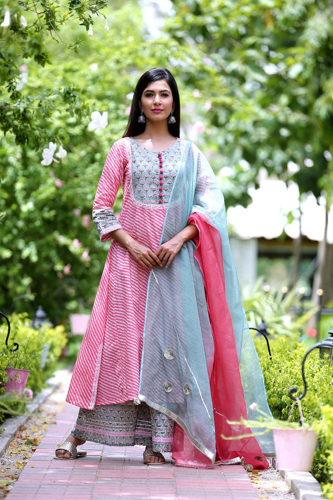 Pink double shaded dupatta