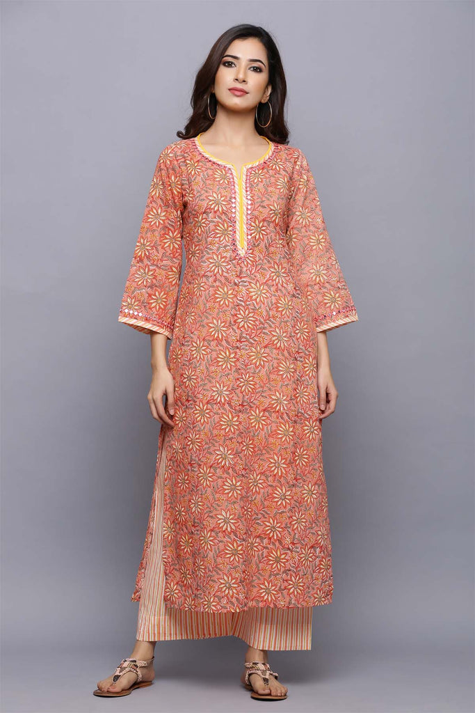 Straight Fit Kurta with matching pant and dupatta
