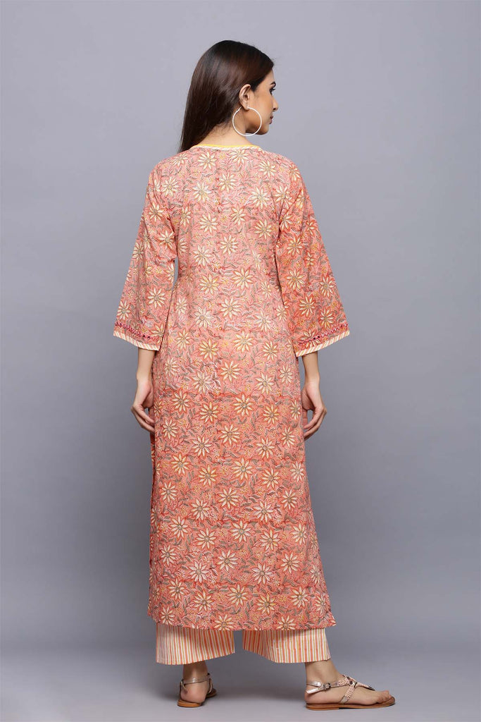 Straight Fit Kurta with matching pant and dupatta